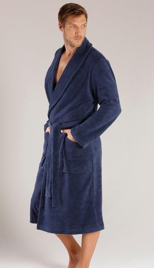 Luxury Velour Shawl Collar Bathrobe