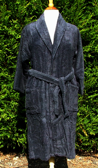Black Shawl Collar Bathrobe