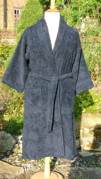 Navy Luxury Unisex Shawl Collar Bathrobe