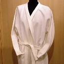 White Waffle Kimono Bathrobe Small Square Pattern